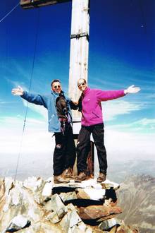 Met Ronald op de top van de Dreiländerspitze